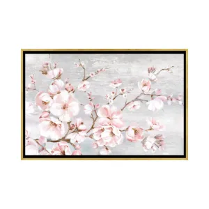 Spring Cherry Blossoms I by Eva Watts - Painting Print on Paper East Urban Home Mat Color: No Mat Size: 40" H x 60" W x 1.5" D Format: Gold Framed Canvas