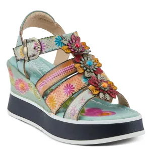 Spring Step Shoes L'Artiste Floralbloom Sandals Women's Hand Painted Leather