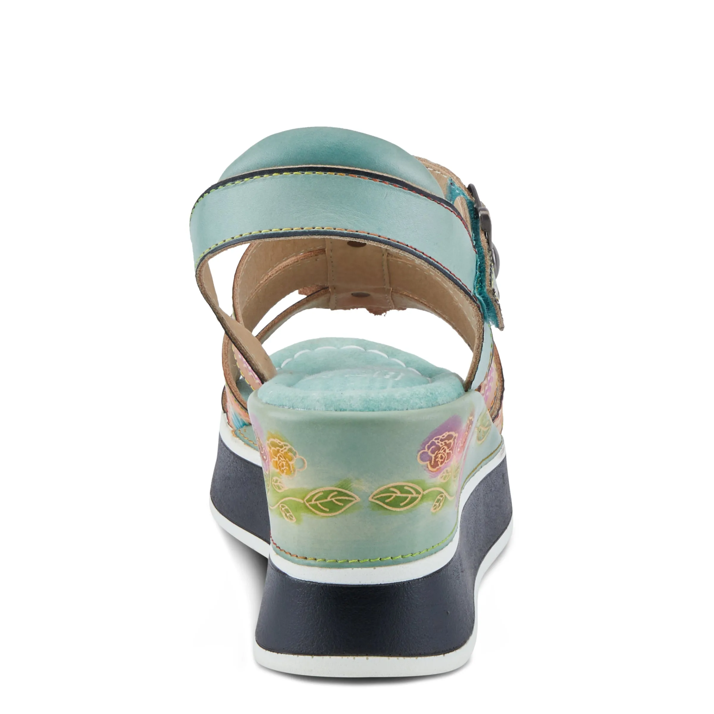 Spring Step Shoes L'Artiste Floralbloom Sandals Women's Hand Painted Leather