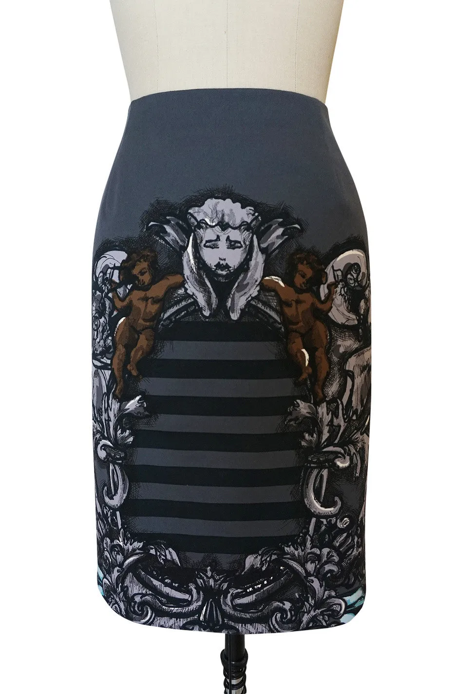 S/S 2011 Runway Prada Cherubs and Stripes Skirt