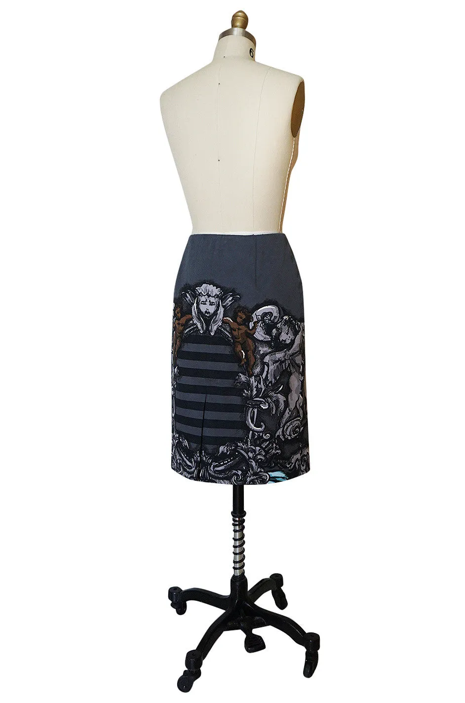 S/S 2011 Runway Prada Cherubs and Stripes Skirt