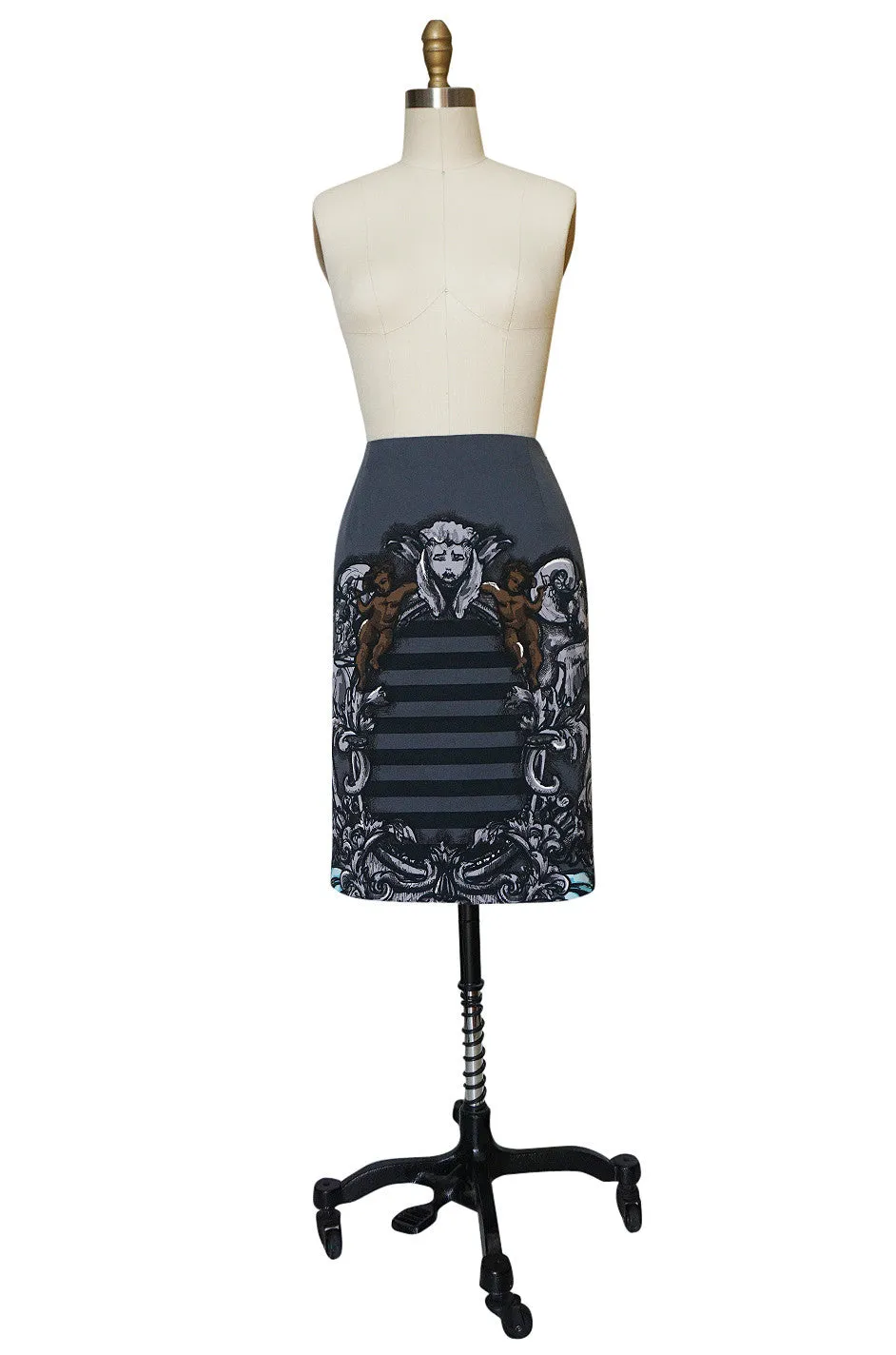 S/S 2011 Runway Prada Cherubs and Stripes Skirt