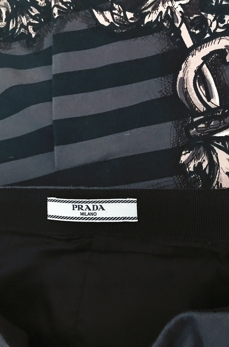 S/S 2011 Runway Prada Cherubs and Stripes Skirt