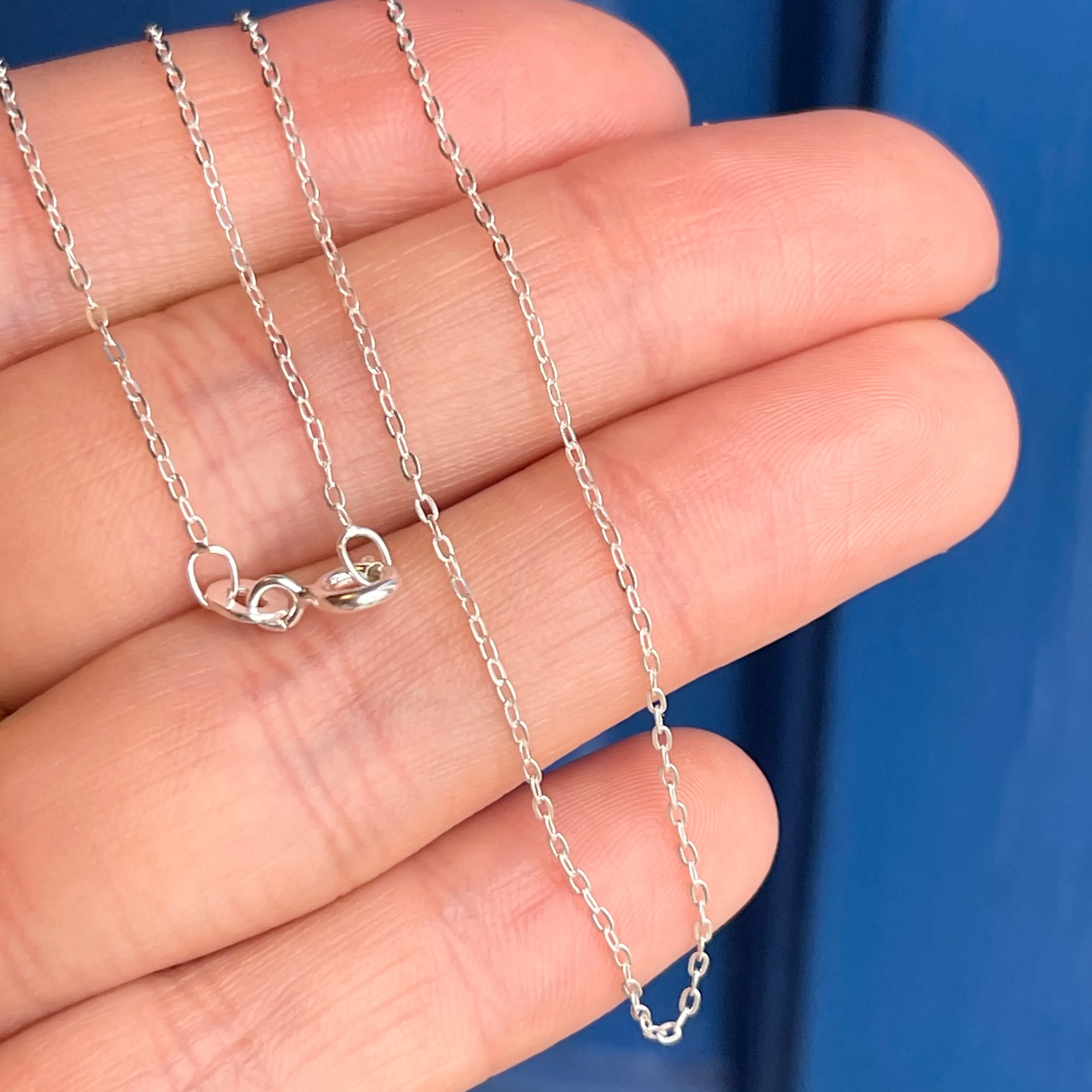 Sterling Silver Polished .50mm Flat Cable Chain Necklace