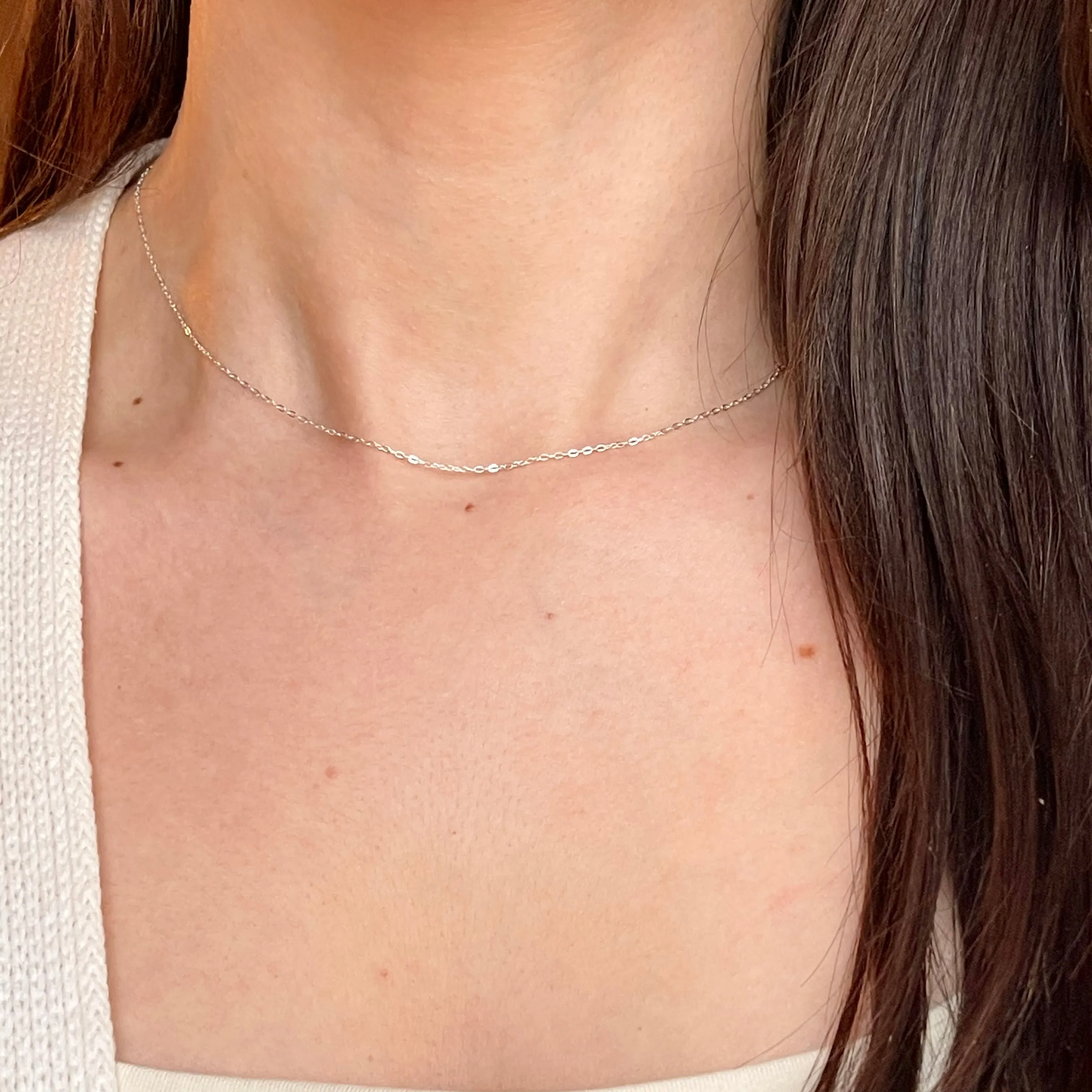 Sterling Silver Polished .50mm Flat Cable Chain Necklace