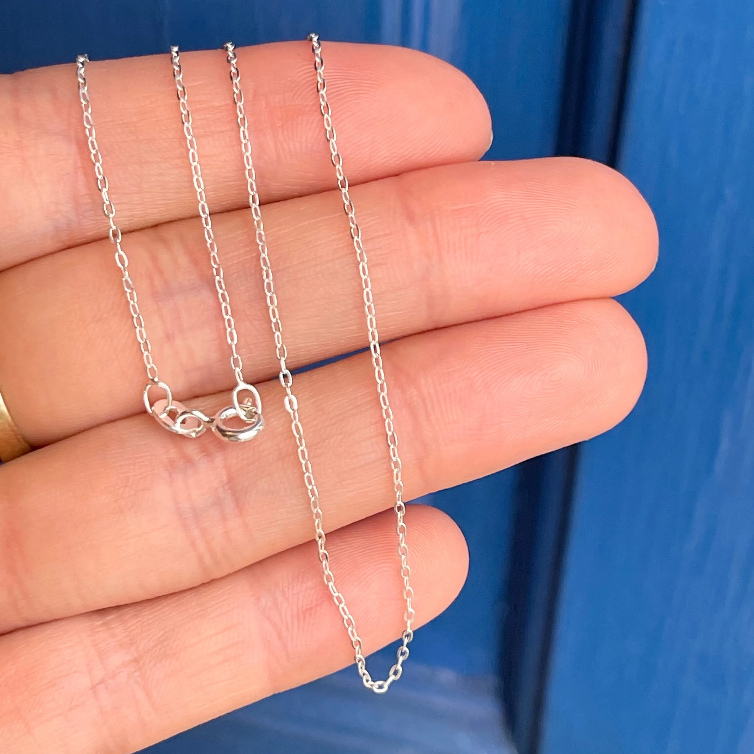 Sterling Silver Polished .50mm Flat Cable Chain Necklace