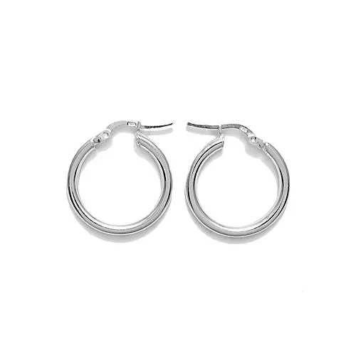 Sterling Silver Thin Plain 3mm Hoop Earrings. Available in 3 Sizes