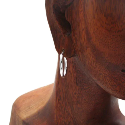 Sterling Silver Thin Plain 3mm Hoop Earrings. Available in 3 Sizes