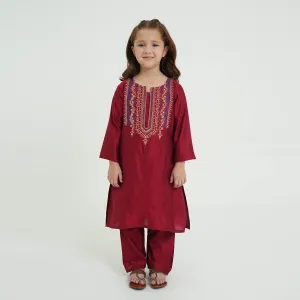 STITCHED 2 PIECE EMBROIDERED KHADDAR SHIRT TROUSER