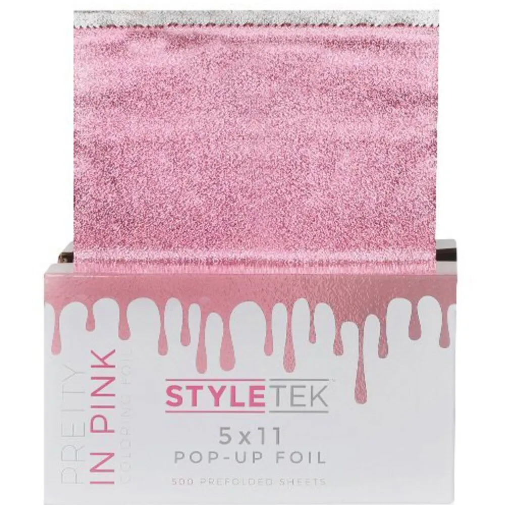 StyleTek Colored Pop-Up Foil- 5" x 11" - 500 Sheets - Heavy Emboss - In Pink