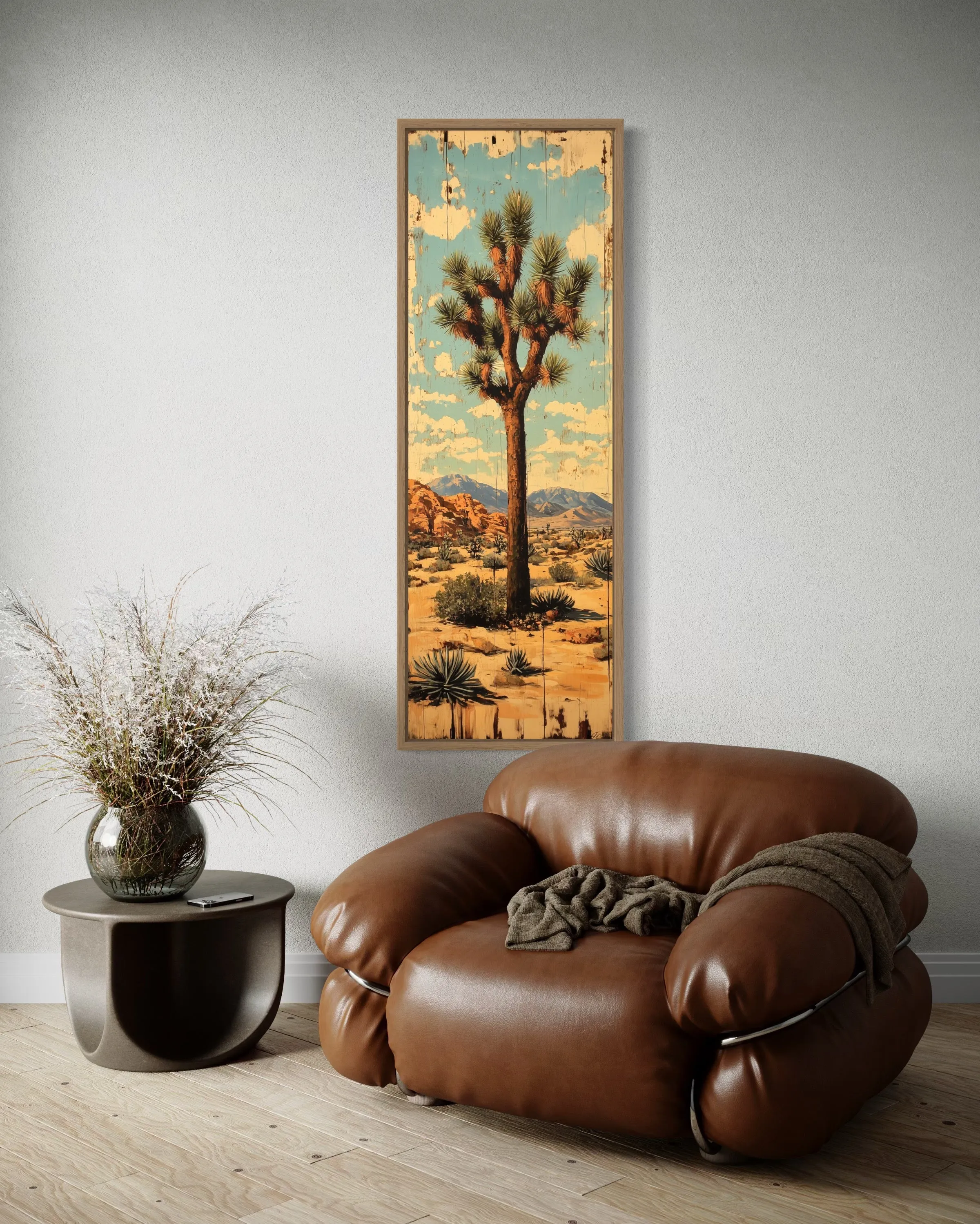 Tall Narrow Joshua Tree Southwestern Vertical Canvas Wall Art
