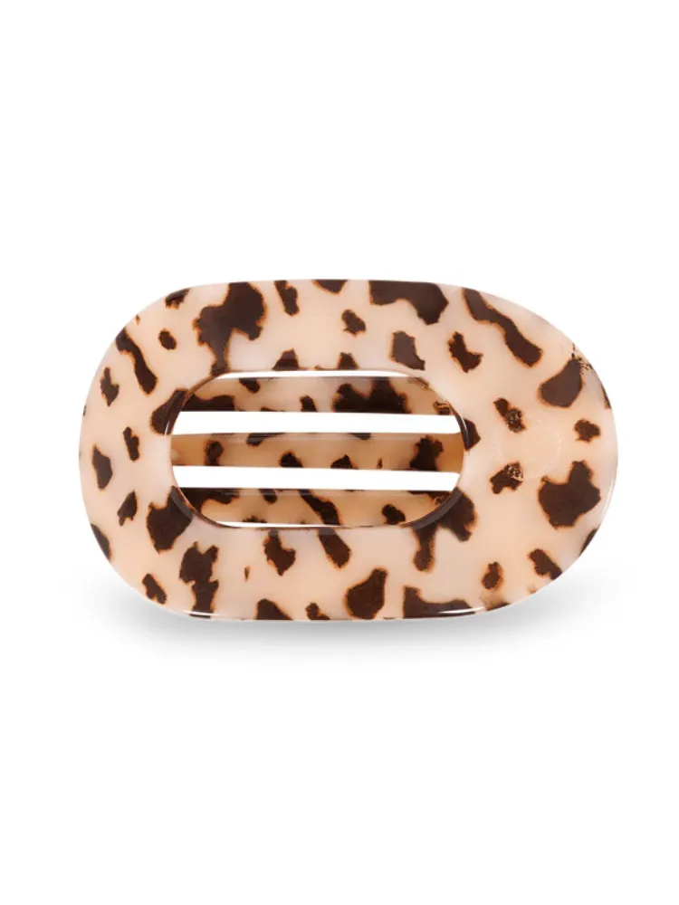 Teletie Small Flat Round Clip - Blonde Tortoise