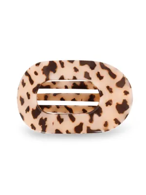 Teletie Small Flat Round Clip - Blonde Tortoise