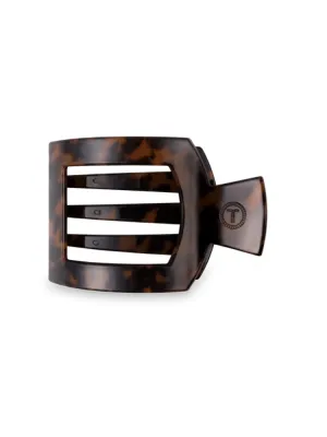 Teletie Small Flat Square Clip - Tortoise