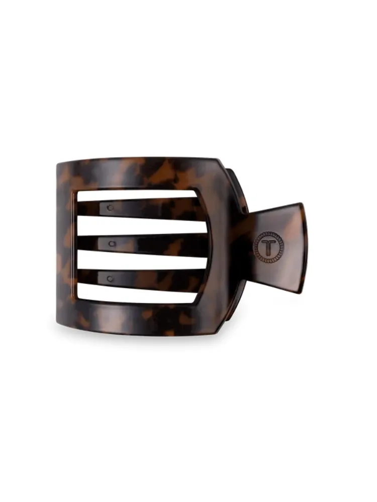 Teletie Small Flat Square Clip - Tortoise