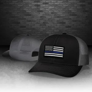 Thin Blue Line Black and Charcoal Grey Snapback Cap