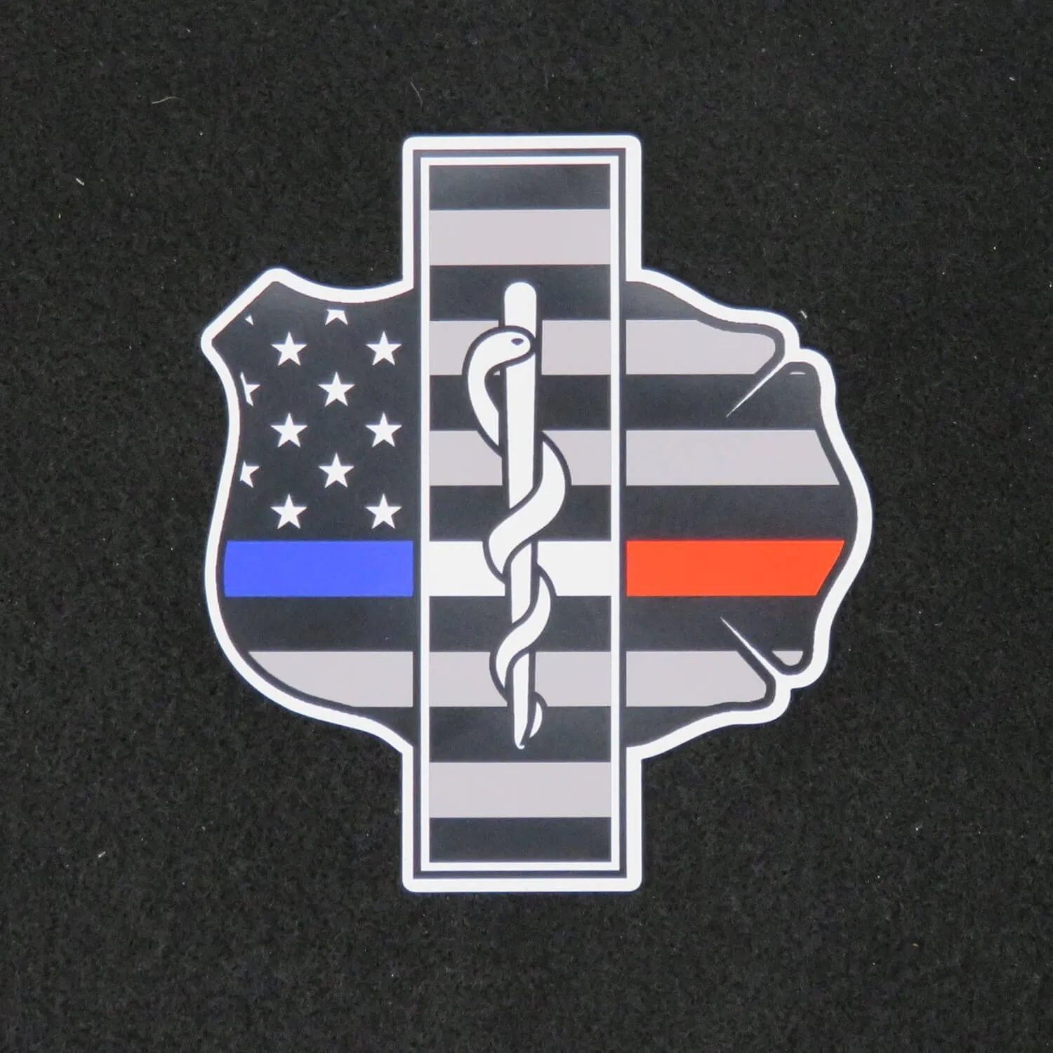 Thin Blue White Red Line Police EMT Fire Mashup Magnet