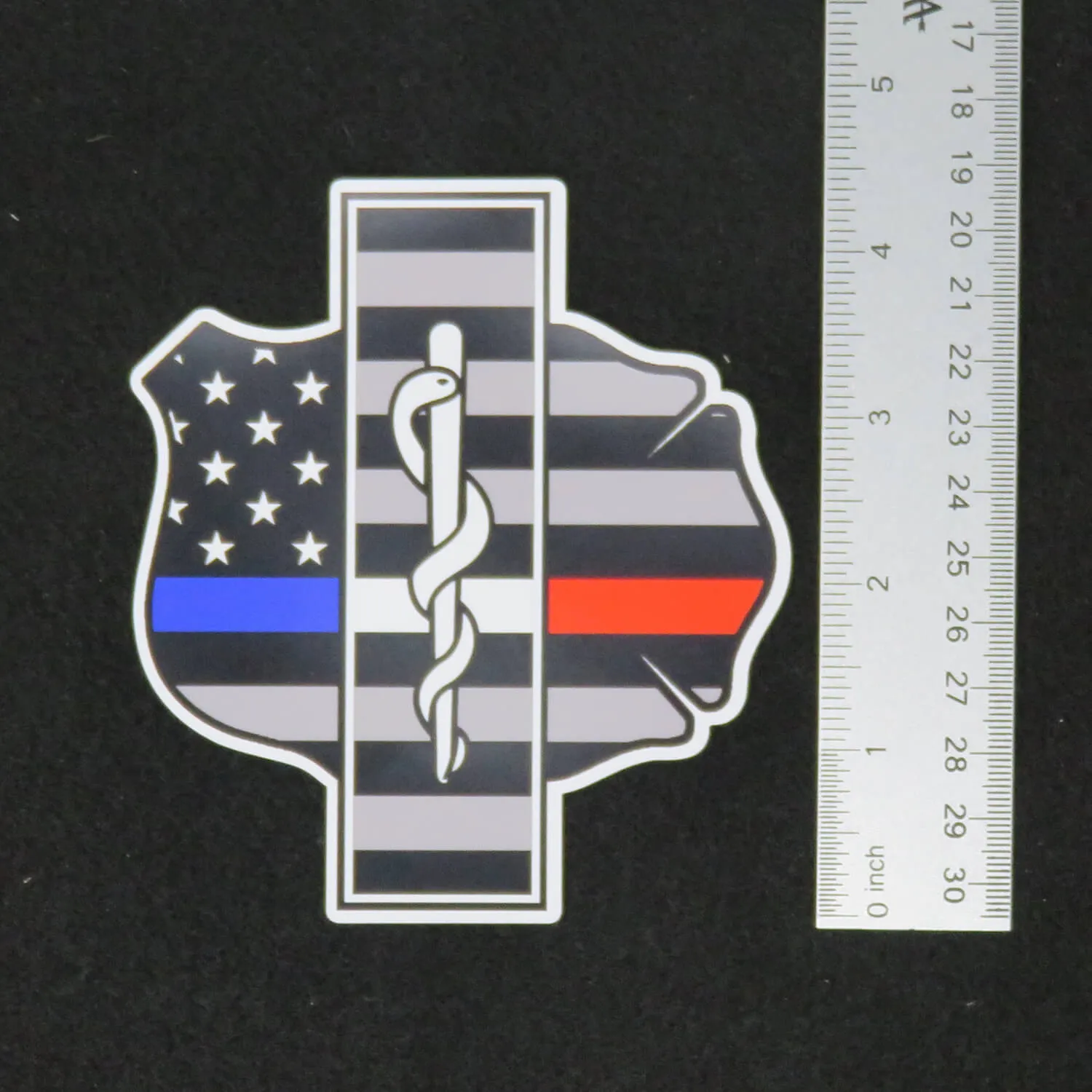 Thin Blue White Red Line Police EMT Fire Mashup Magnet