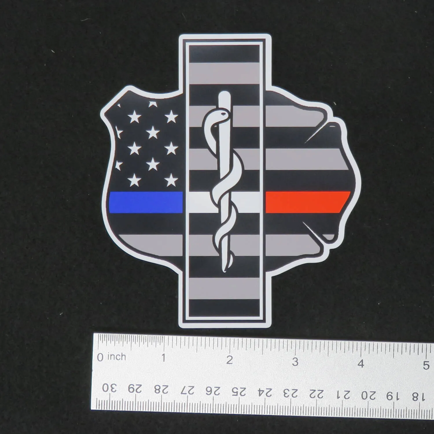 Thin Blue White Red Line Police EMT Fire Mashup Magnet