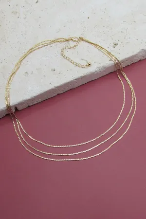 Thin Flat Chain Layered Necklace