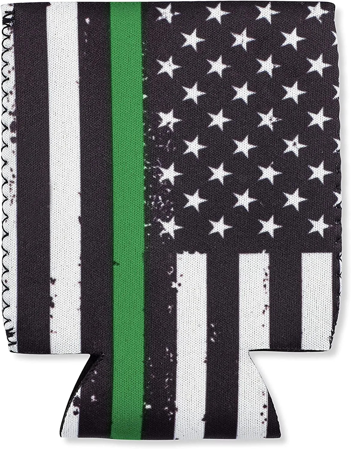 Thin Green Line Collapsible Beer Can and Bottle Beverage Cooler Sleeves - 2 Pack - Standard Size 12 oz - 3mm Thick Insulated Neoprene