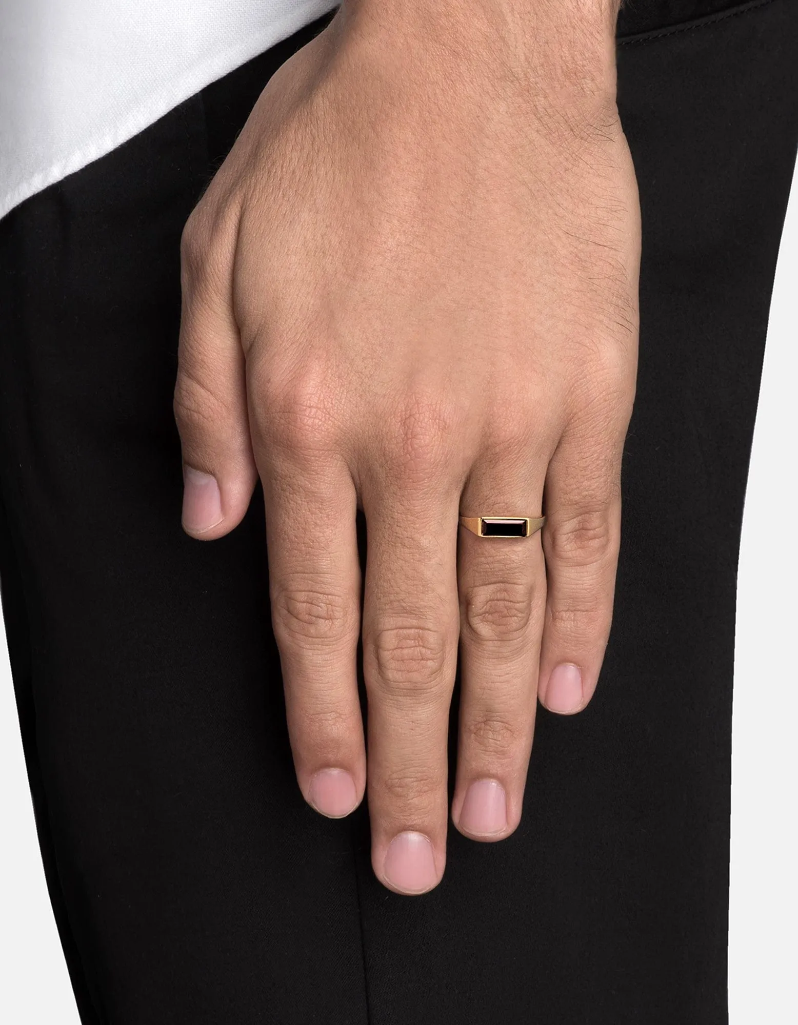 Thin Lennox Agate Ring, Gold Vermeil