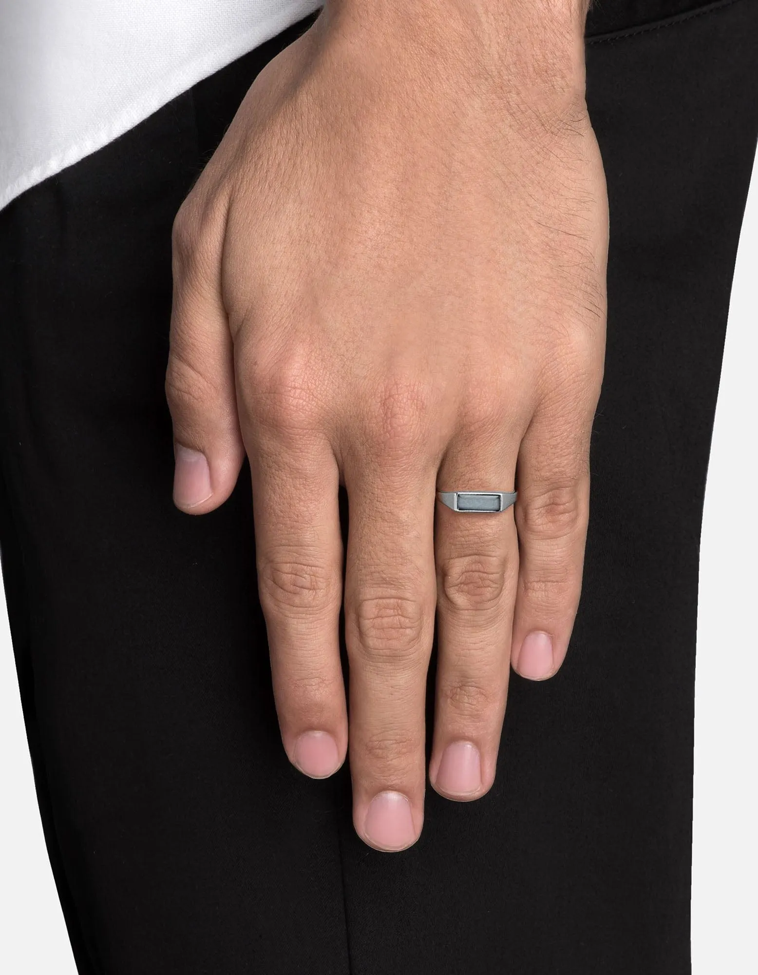 Thin Lennox Chalcedony Ring, Sterling Silver
