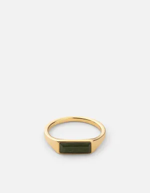 Thin Lennox Jasper Ring, Gold Vermeil