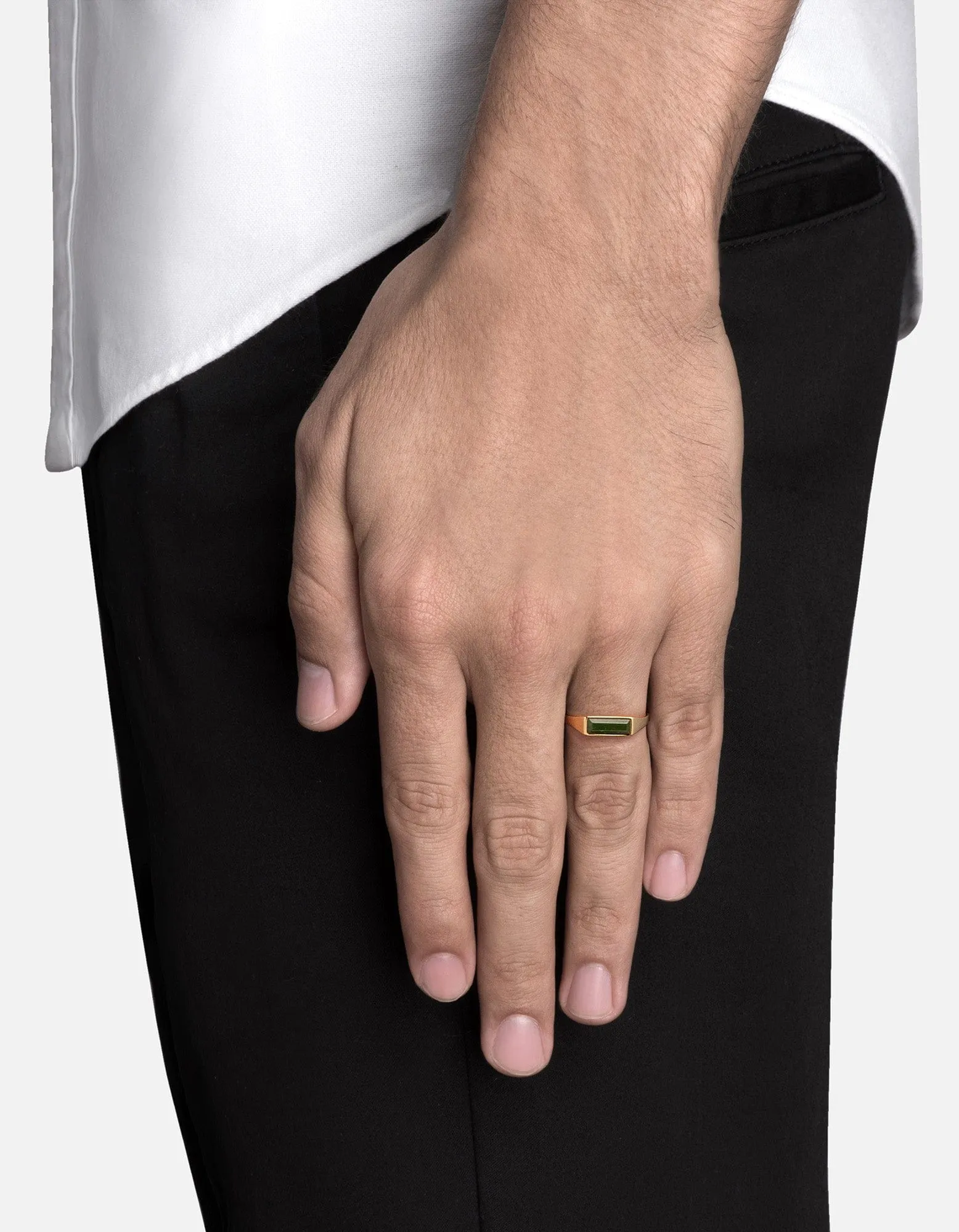 Thin Lennox Jasper Ring, Gold Vermeil