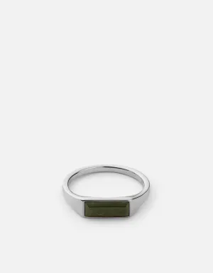 Thin Lennox Jasper Ring, Sterling Silver