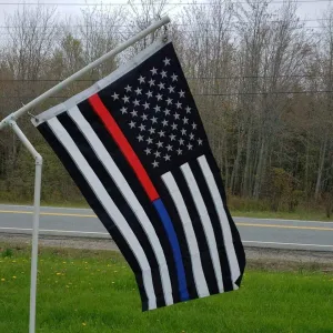 Thin Red & Blue Line American Flag With Grommets 3 X 5 Feet