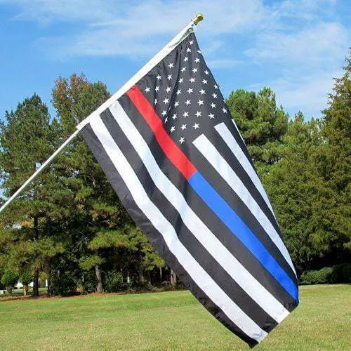 Thin Red & Blue Line American Flag With Grommets 3 X 5 Feet