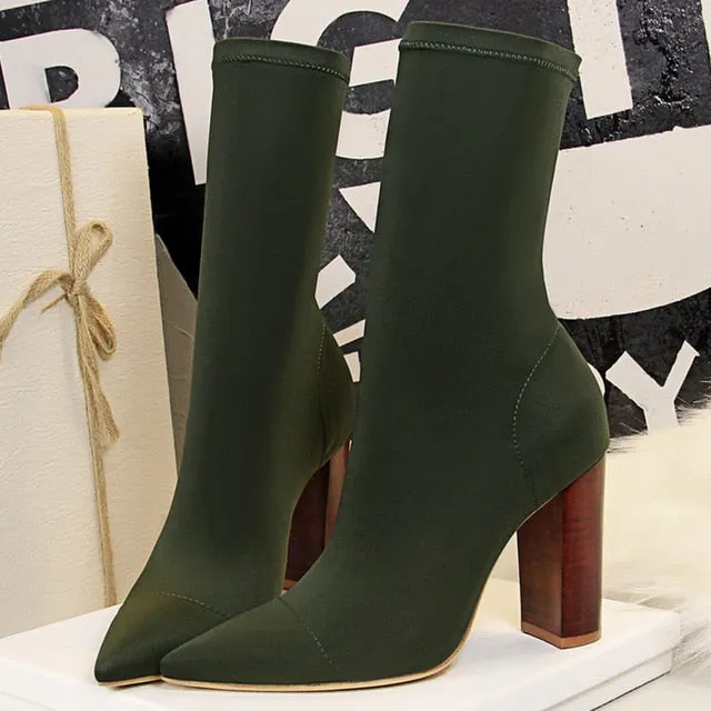 Thin Square Heel Elegant Winter Shoes