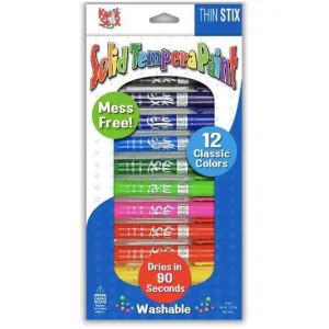 Thin Stix Solid Tempera Paint - 12 Classic Colours