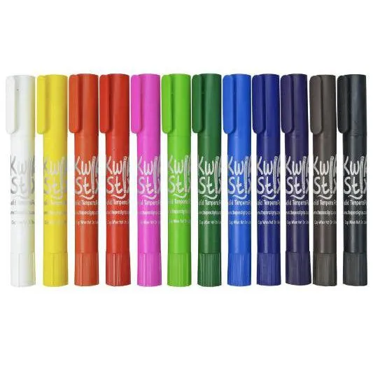 Thin Stix Solid Tempera Paint - 12 Classic Colours