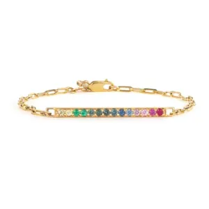 Three Stories Rainbow Double Sided Bar Bracelet