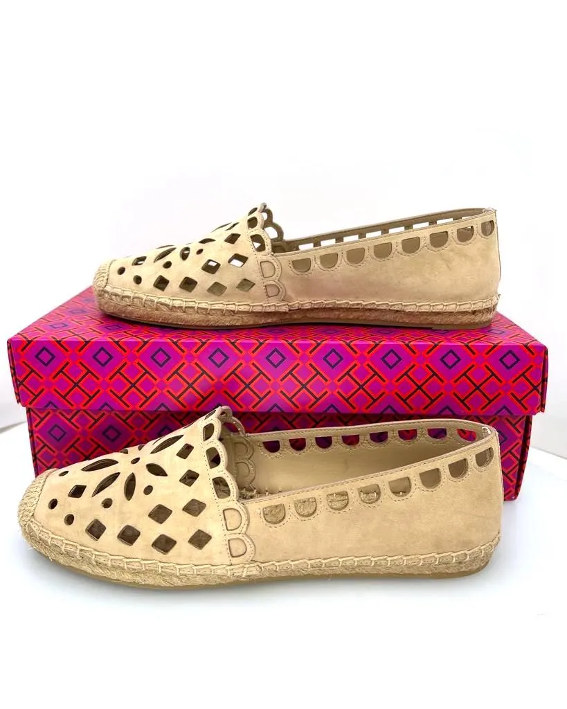 TORY BURCH MAY PERFORATED ESPADRILLE FLAT SHOES