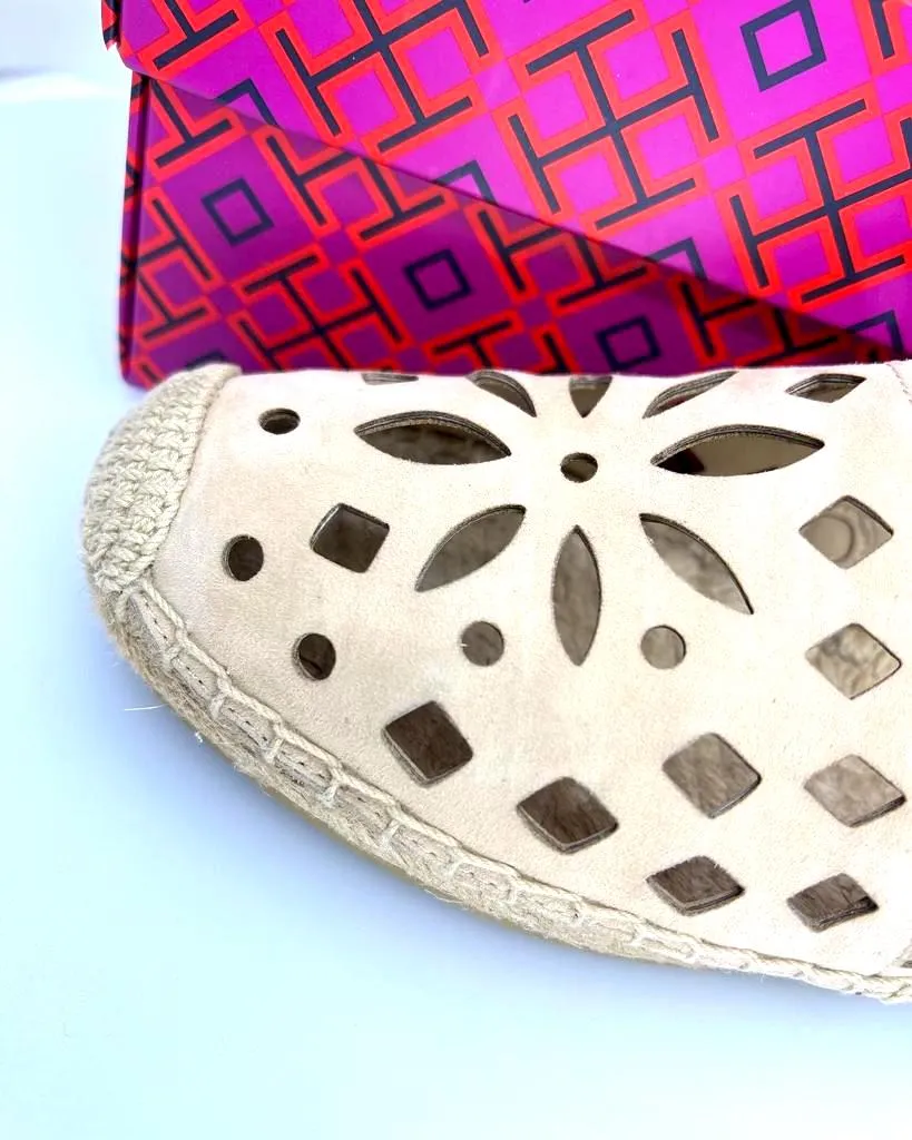 TORY BURCH MAY PERFORATED ESPADRILLE FLAT SHOES