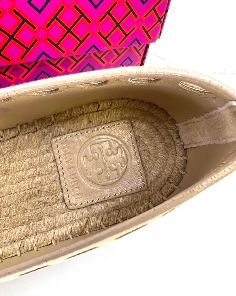 TORY BURCH MAY PERFORATED ESPADRILLE FLAT SHOES