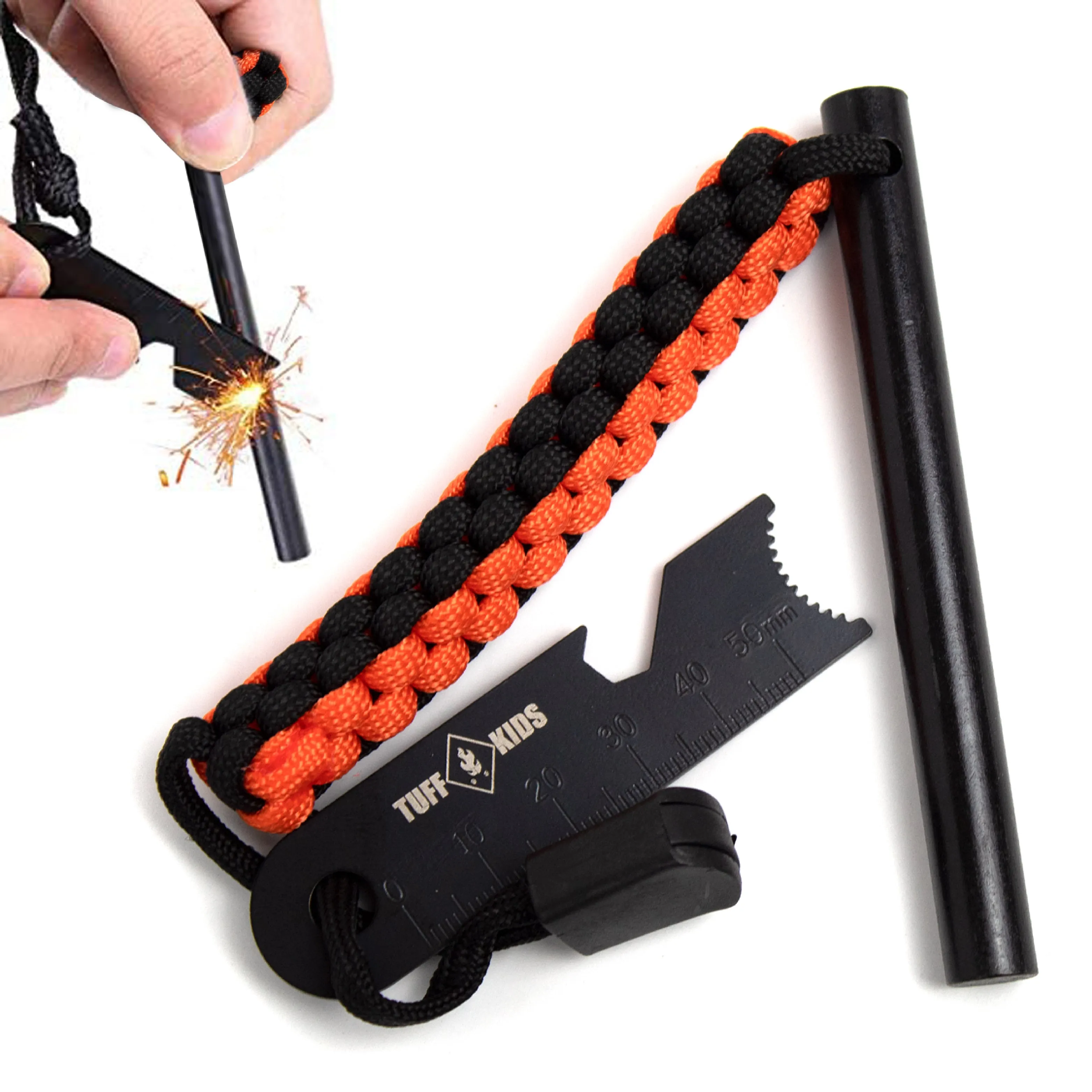 Tuff Kids Ferro Rod Ferrocerium Metal Match Fire Campfire Starter w Striker