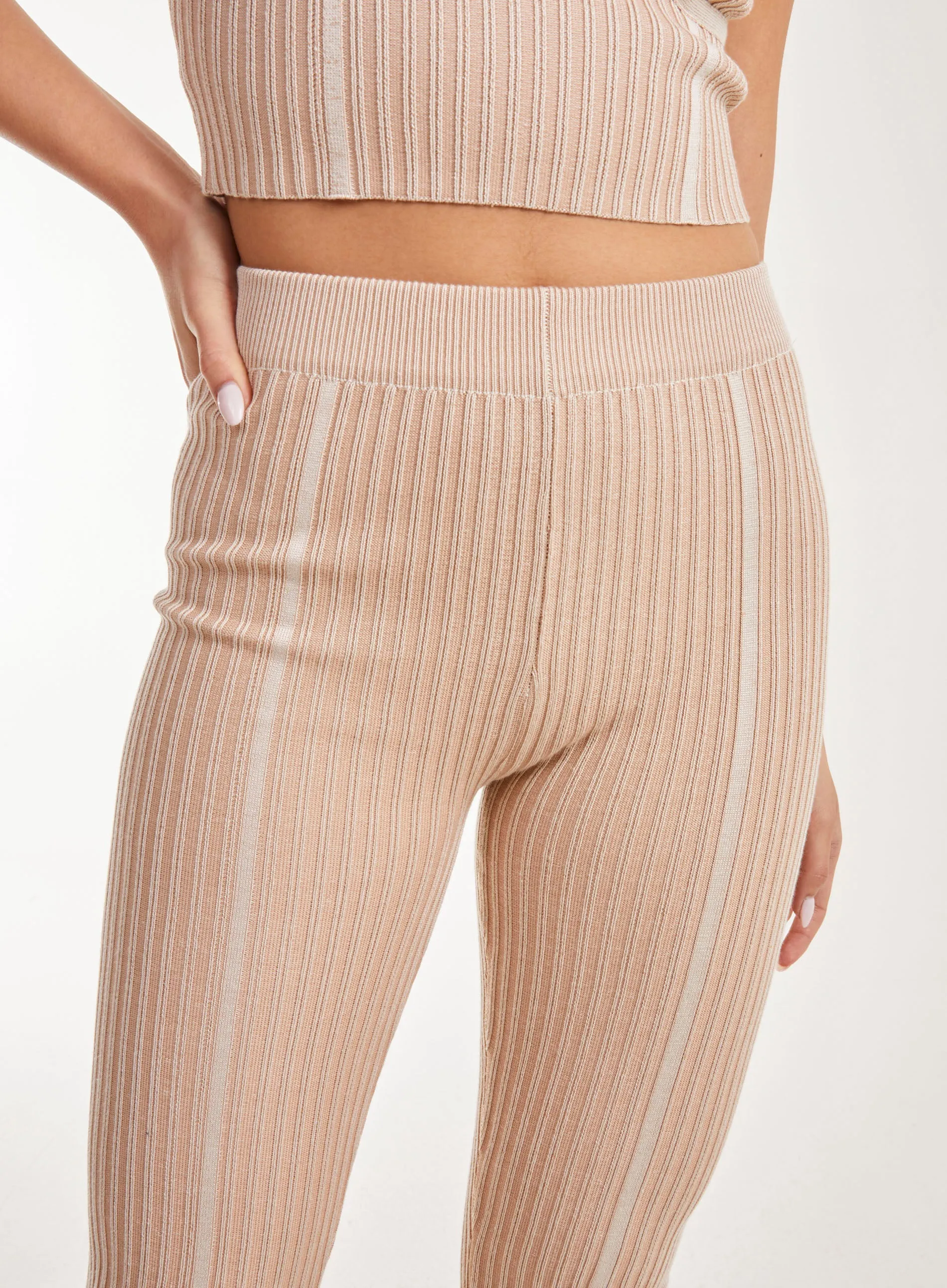 Two Tone Rib Seam Detail Flares