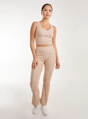 Two Tone Rib Seam Detail Flares