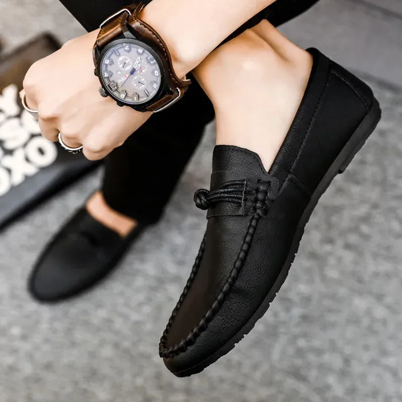UrbanElegance Herren Leder Müßiggänger Mokassins