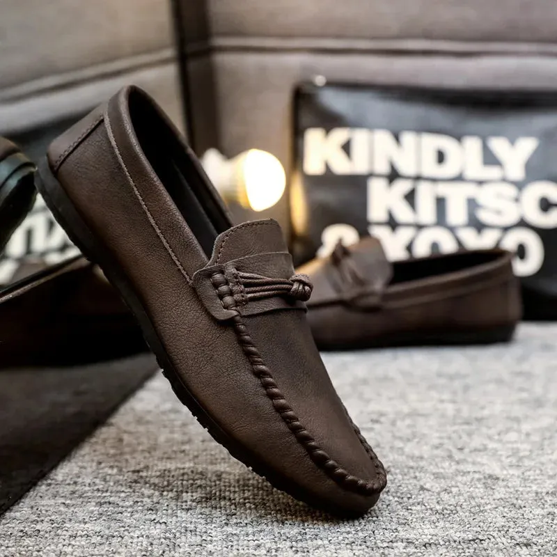 UrbanElegance Herren Leder Müßiggänger Mokassins