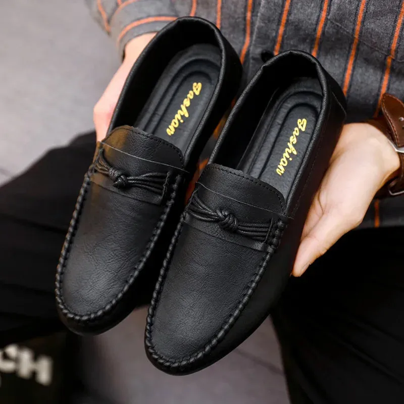 UrbanElegance Herren Leder Müßiggänger Mokassins
