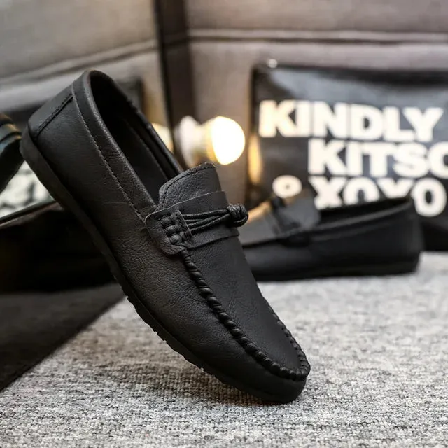 UrbanElegance Herren Leder Müßiggänger Mokassins