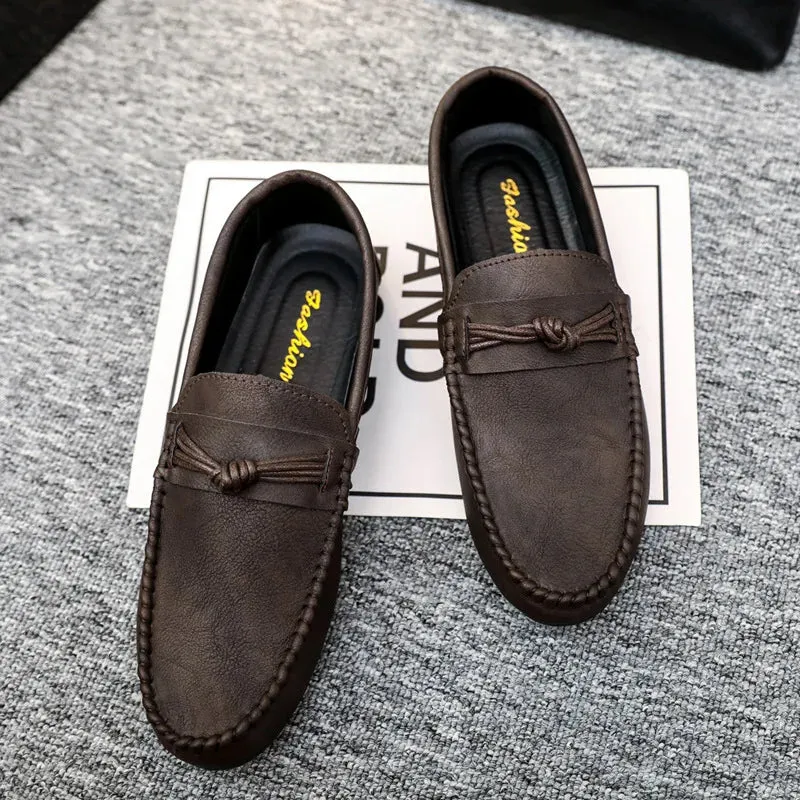 UrbanElegance Herren Leder Müßiggänger Mokassins
