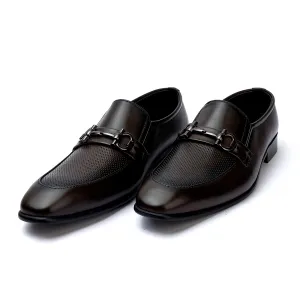 Valuable Perforated Leather - Elegant Slip-On Dress Shoes - Brown