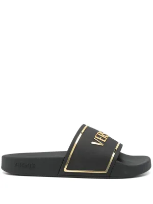Versace embossed-logo slides