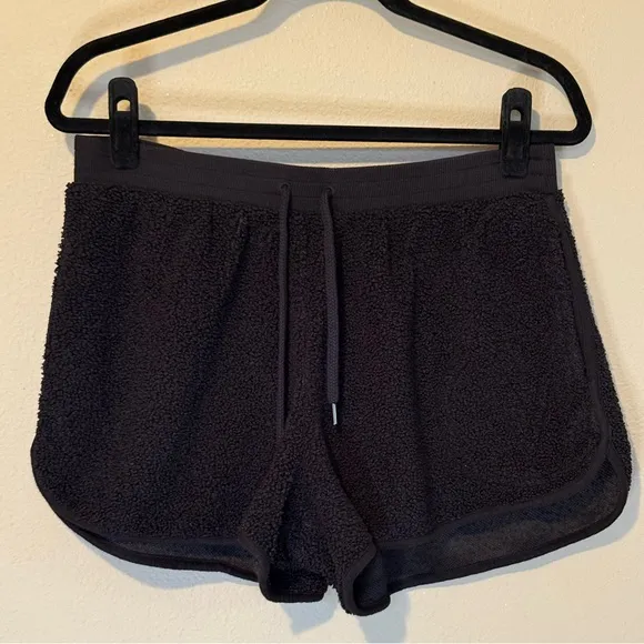 Victorias Secret Set  Loungewear Hoodie/Sherpa Shorts, Black, Size Medium